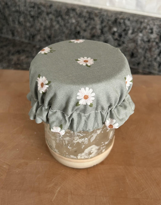 Sourdough Starter Jar Cover, Matching Set Bowl and Jar Bonnet