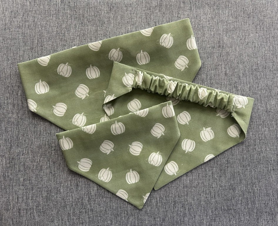 Green with White Pumpkins Bandana