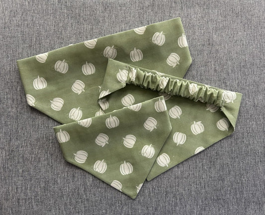 Green with White Pumpkins Bandana