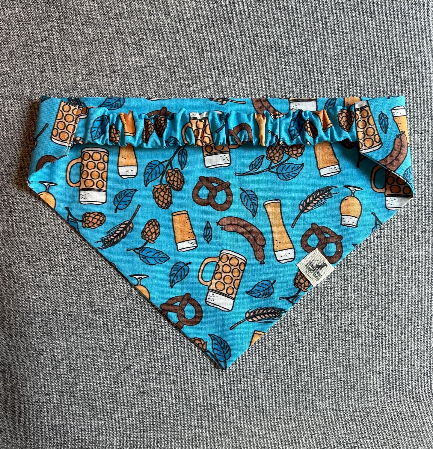Oktoberfest Scrunchie Dog Bandana, Beers and Brats Bandana