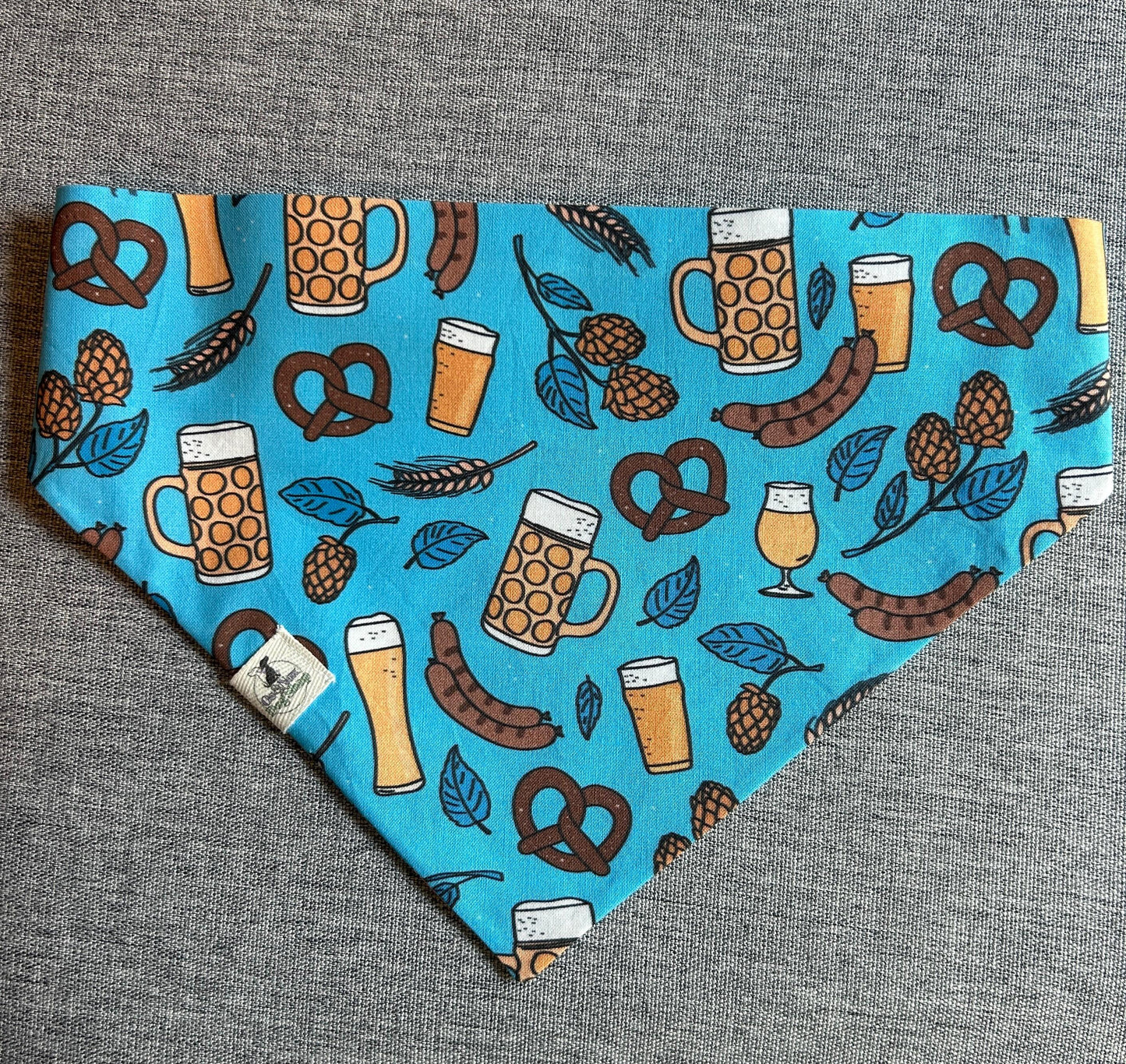 Oktoberfest Scrunchie Dog Bandana, Beers and Brats Bandana