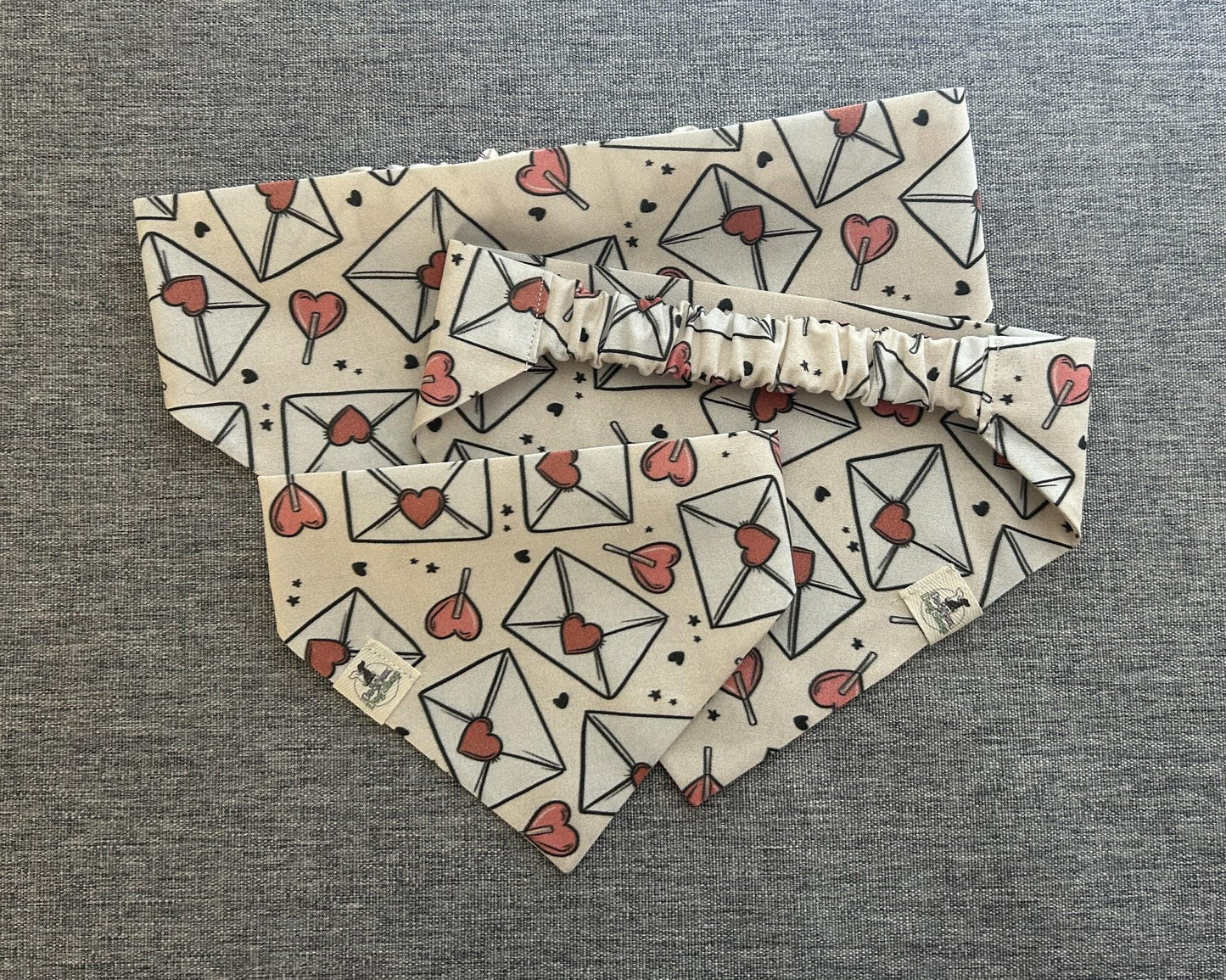 Valentine's Day Scrunchie Bandana, Heart Day Pet Accessories