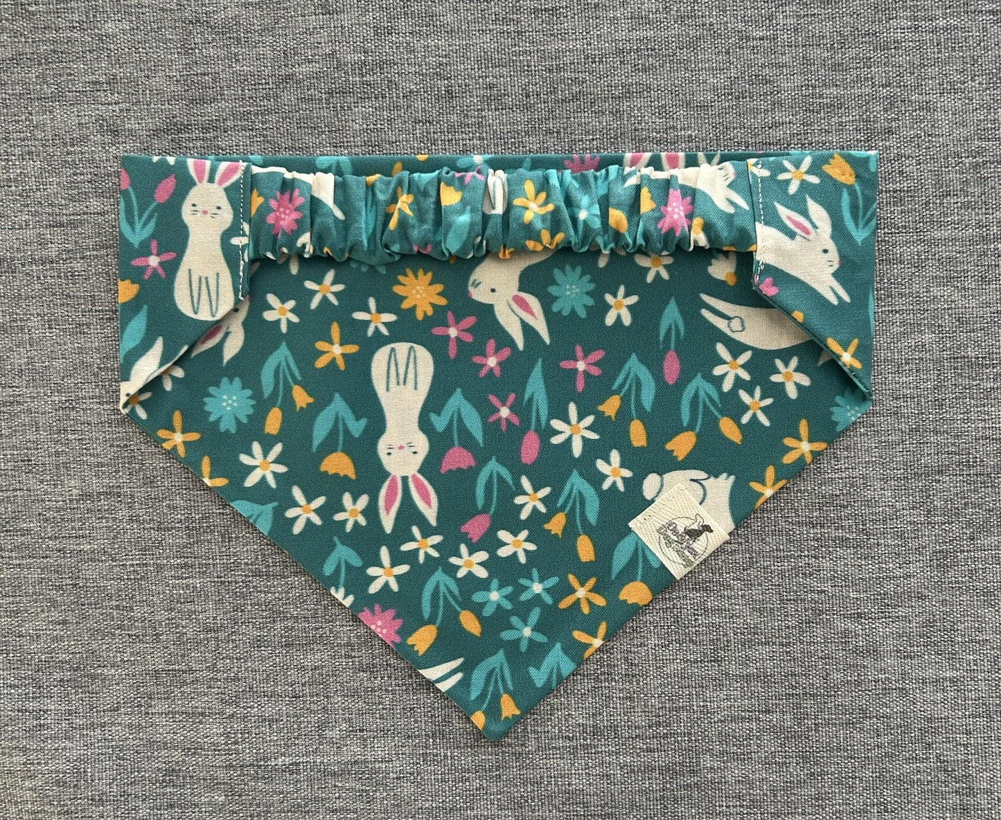 Springtime Bunny Scrunchie Dog Bandana, Easter Pet accessories