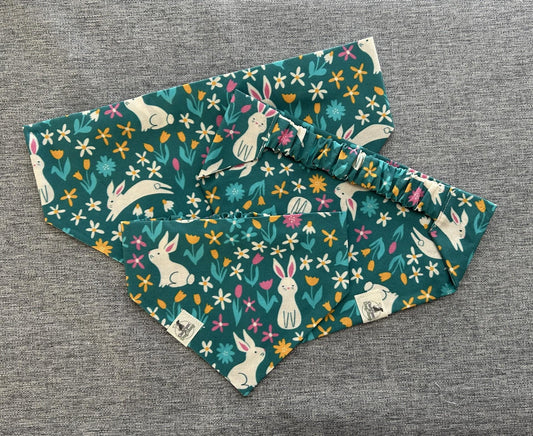 Springtime Bunny Scrunchie Dog Bandana, Easter Pet accessories