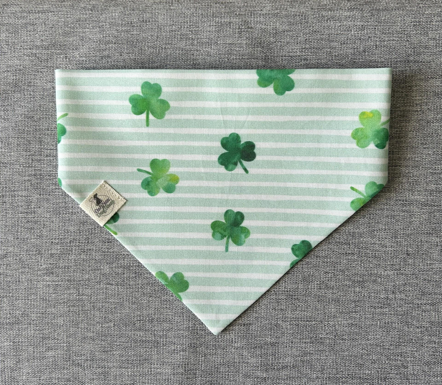 Shamrock Stripes Scrunchie Dog Bandana, St. Patrick's Day Pet Accessories