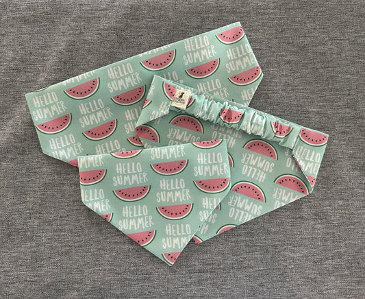 Watermelon Scrunchie Dog Bandana, Hello Summer, Summer Pet Accessories