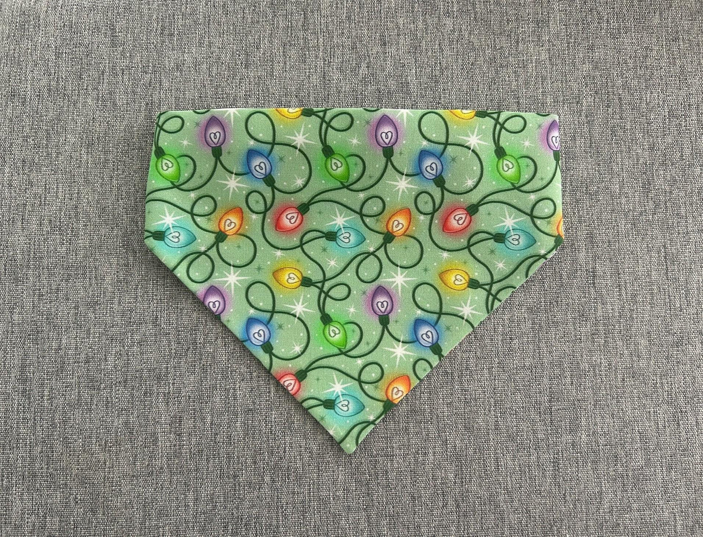 Christmas Lights Scrunchie Dog Bandana, Holiday Pet Accessories