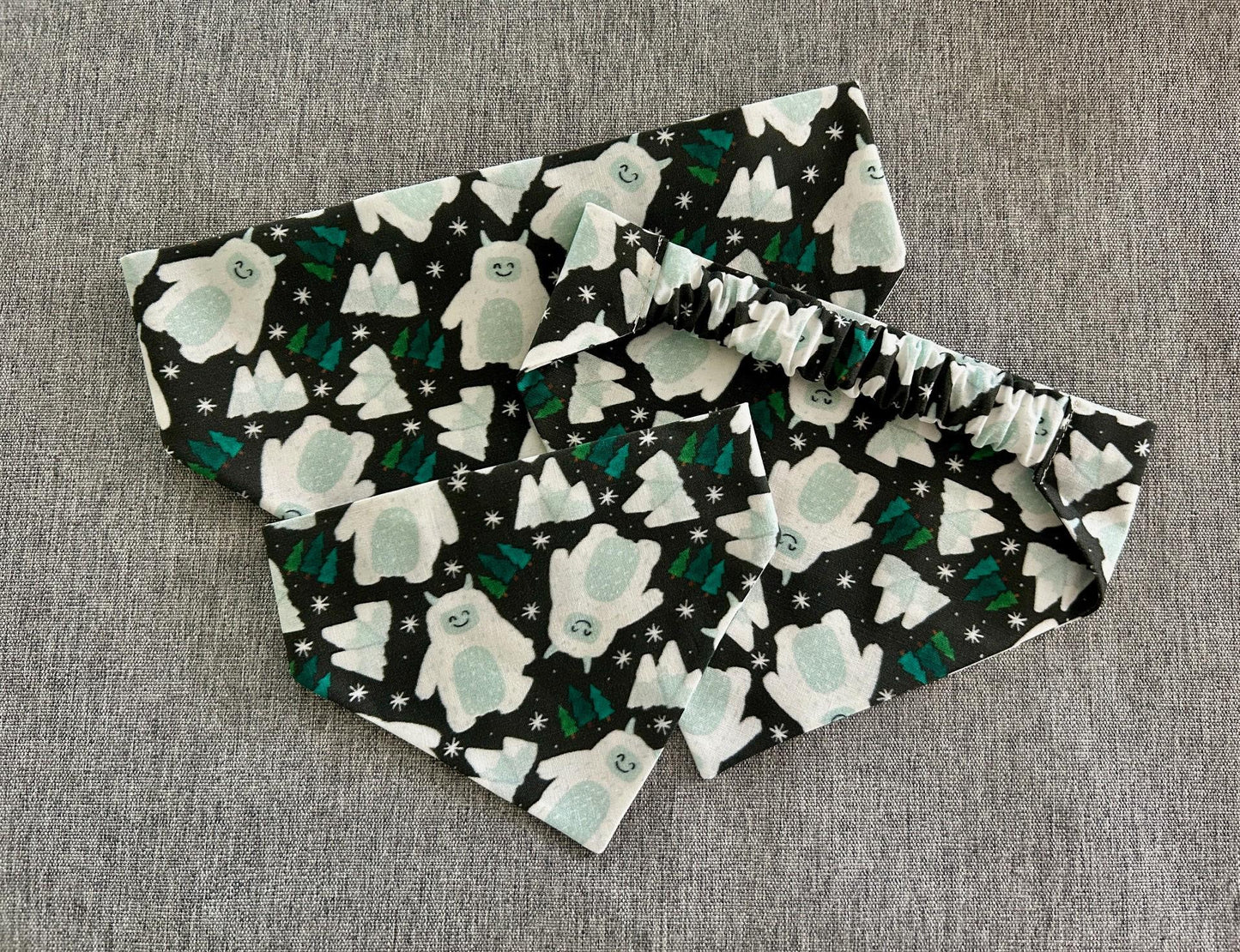 Yeti Snowman Scrunchie Dog Bandana, Abominable Snowman, Winter Pet Accessories