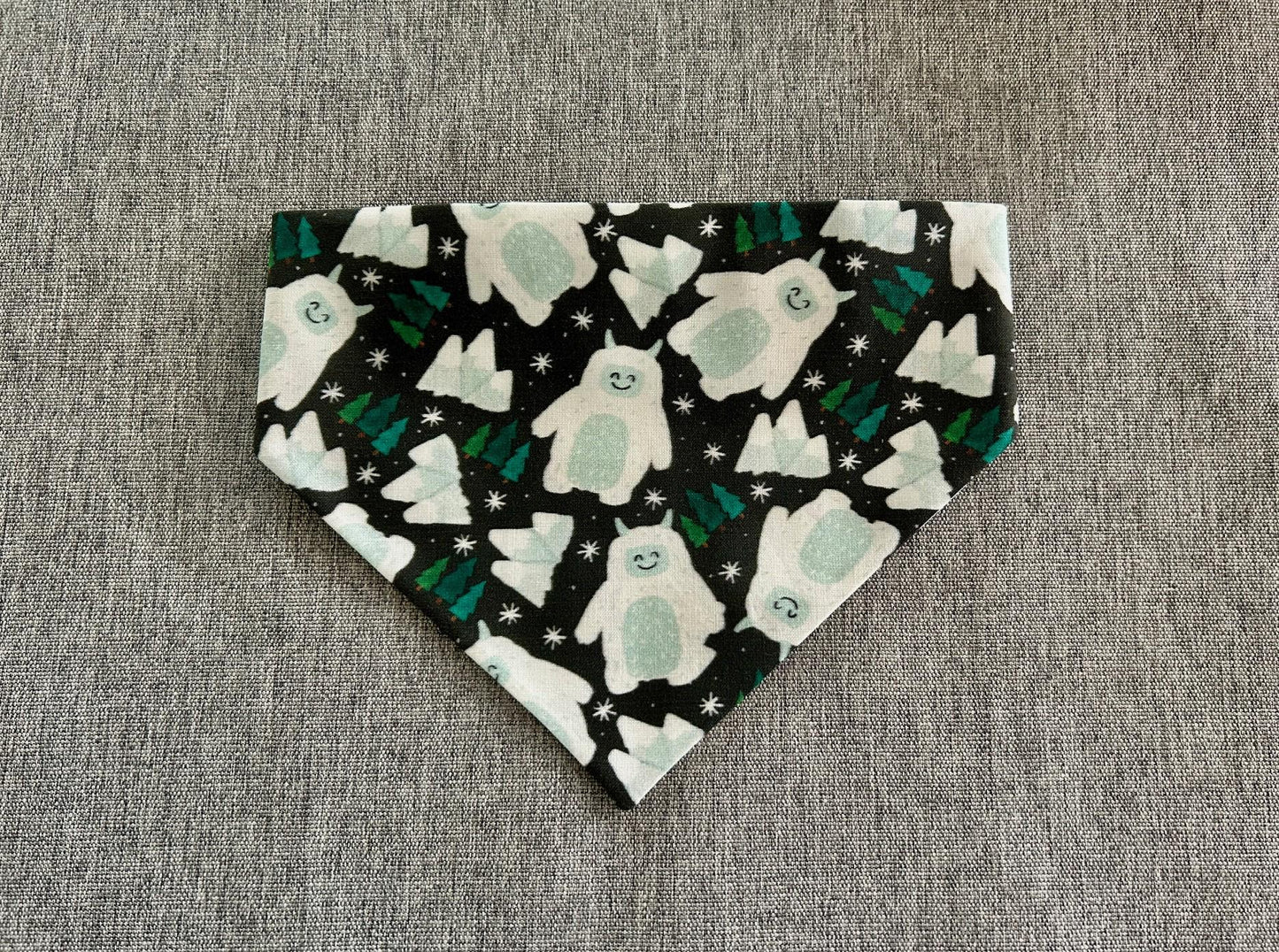 Yeti Snowman Scrunchie Dog Bandana, Abominable Snowman, Winter Pet Accessories