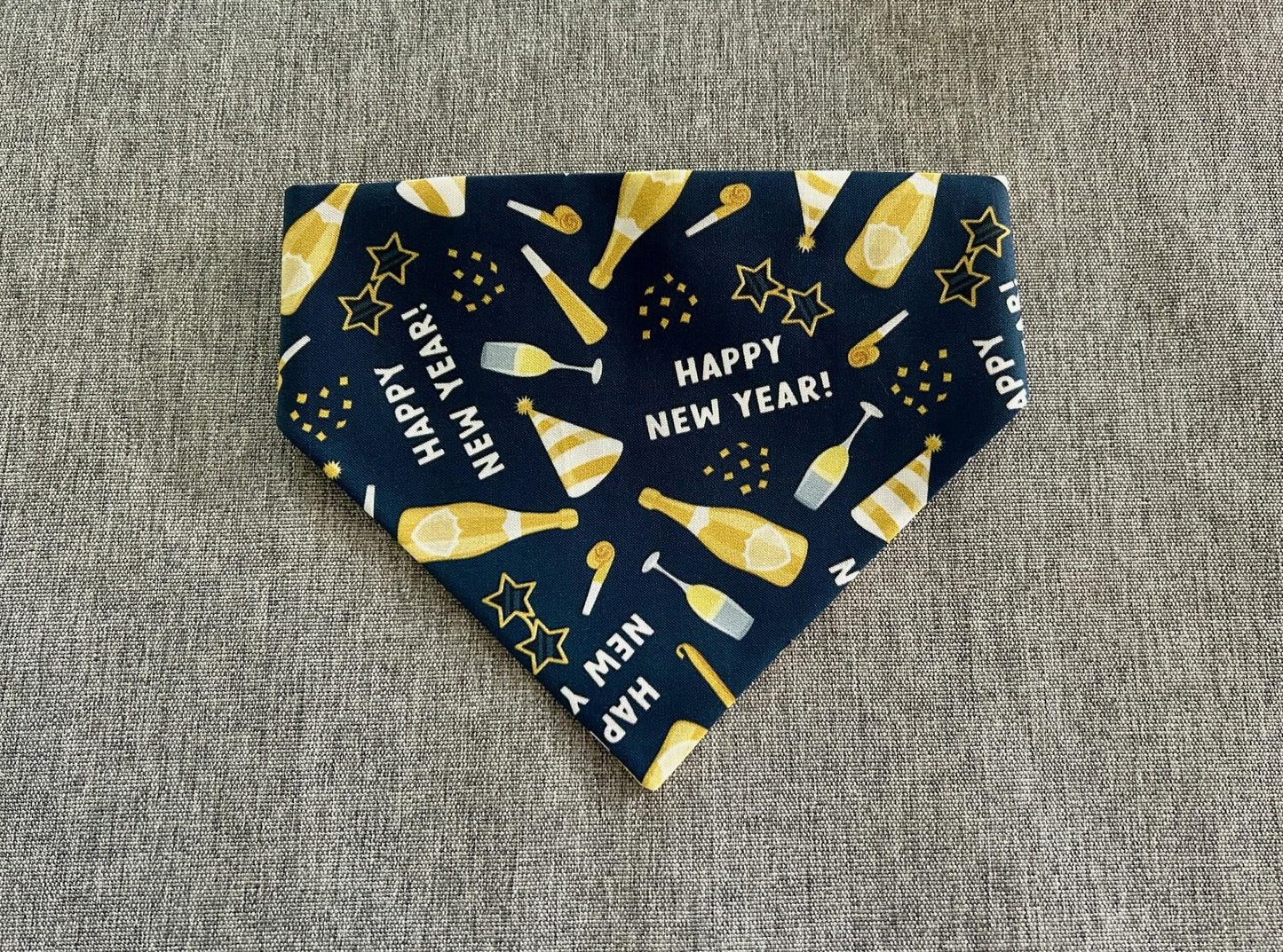 Happy New Year Scrunchie Dog Bandana, New Years Pet Accessories