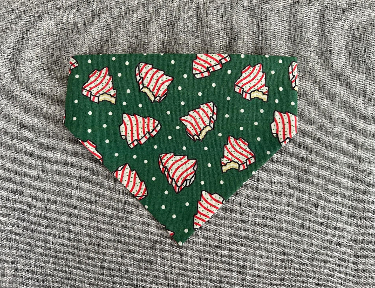 Christmas Tree Cake Scrunchie Dog Bandana, Holiday Pet Accessories