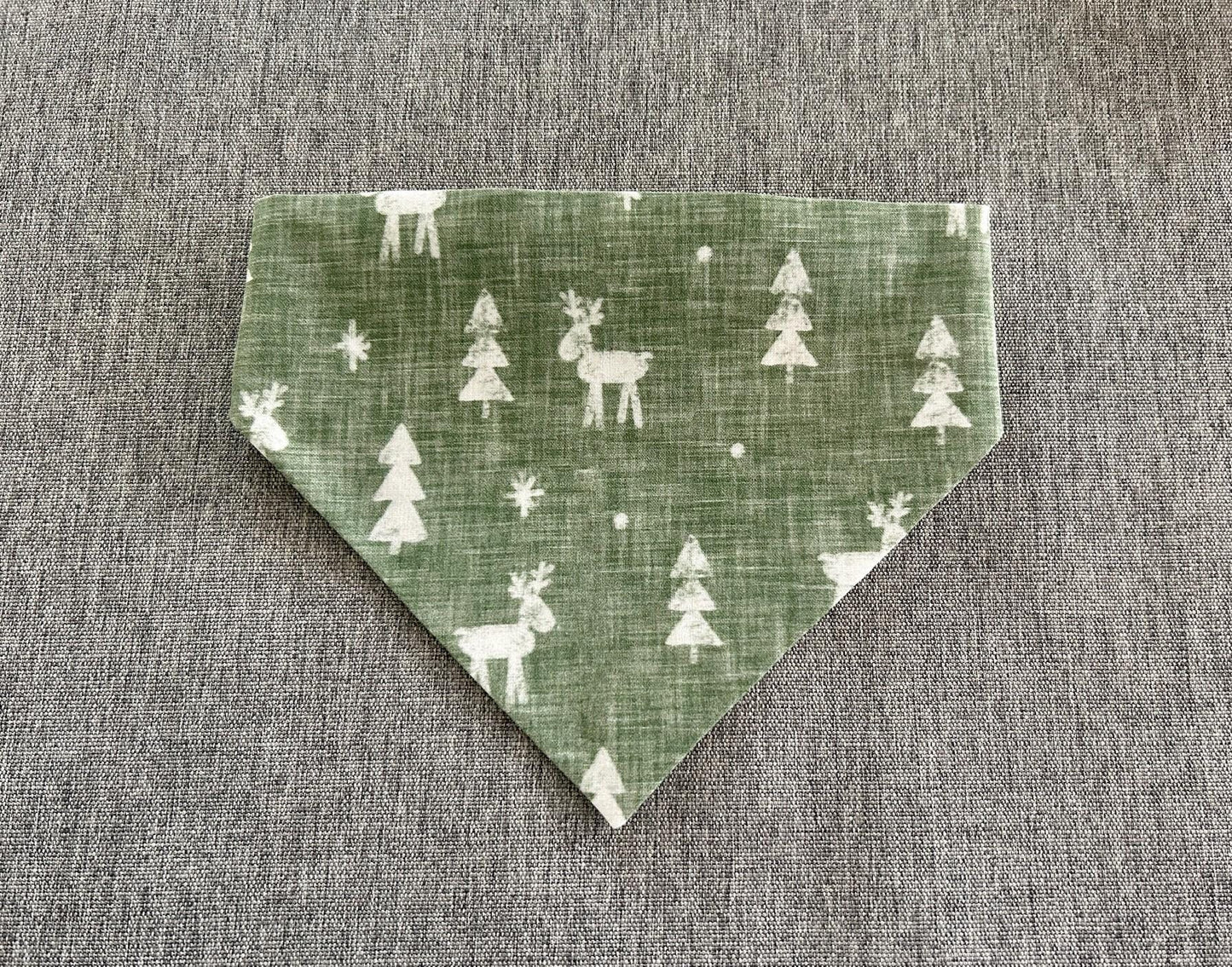 Rustic Reindeer Scrunchie Dog Bandana, Holiday Pet Accessories