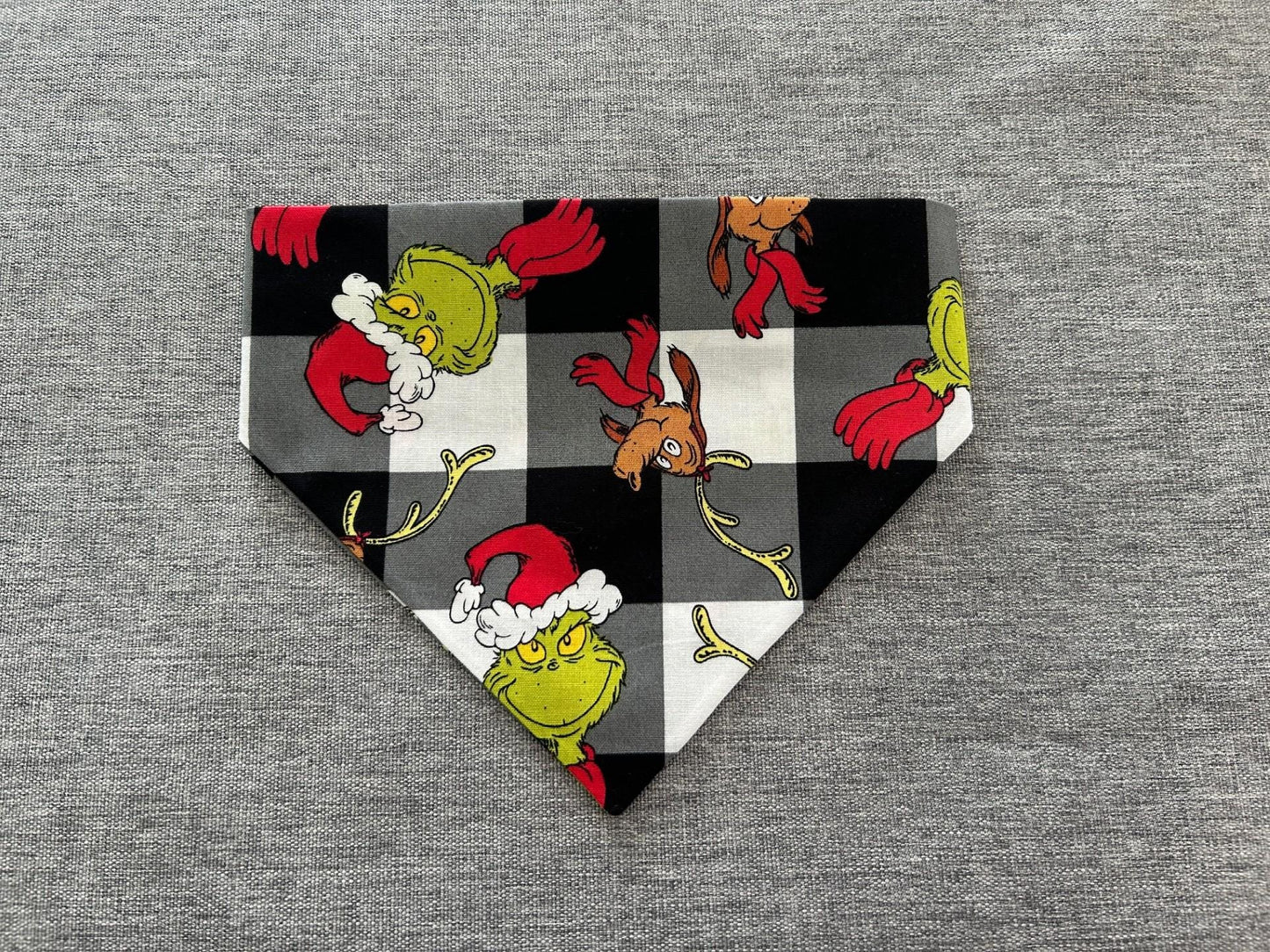 Grinchmas Scrunchie Dog Bandana, Christmas Pet Accessories