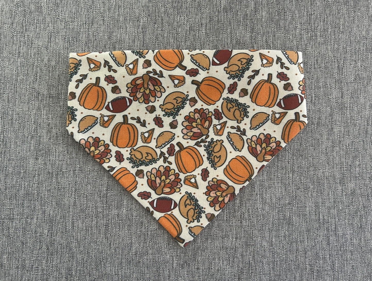 Thanksgiving Scrunchie Dog Bandana, Turkey Day bandana, Fall pet accessories