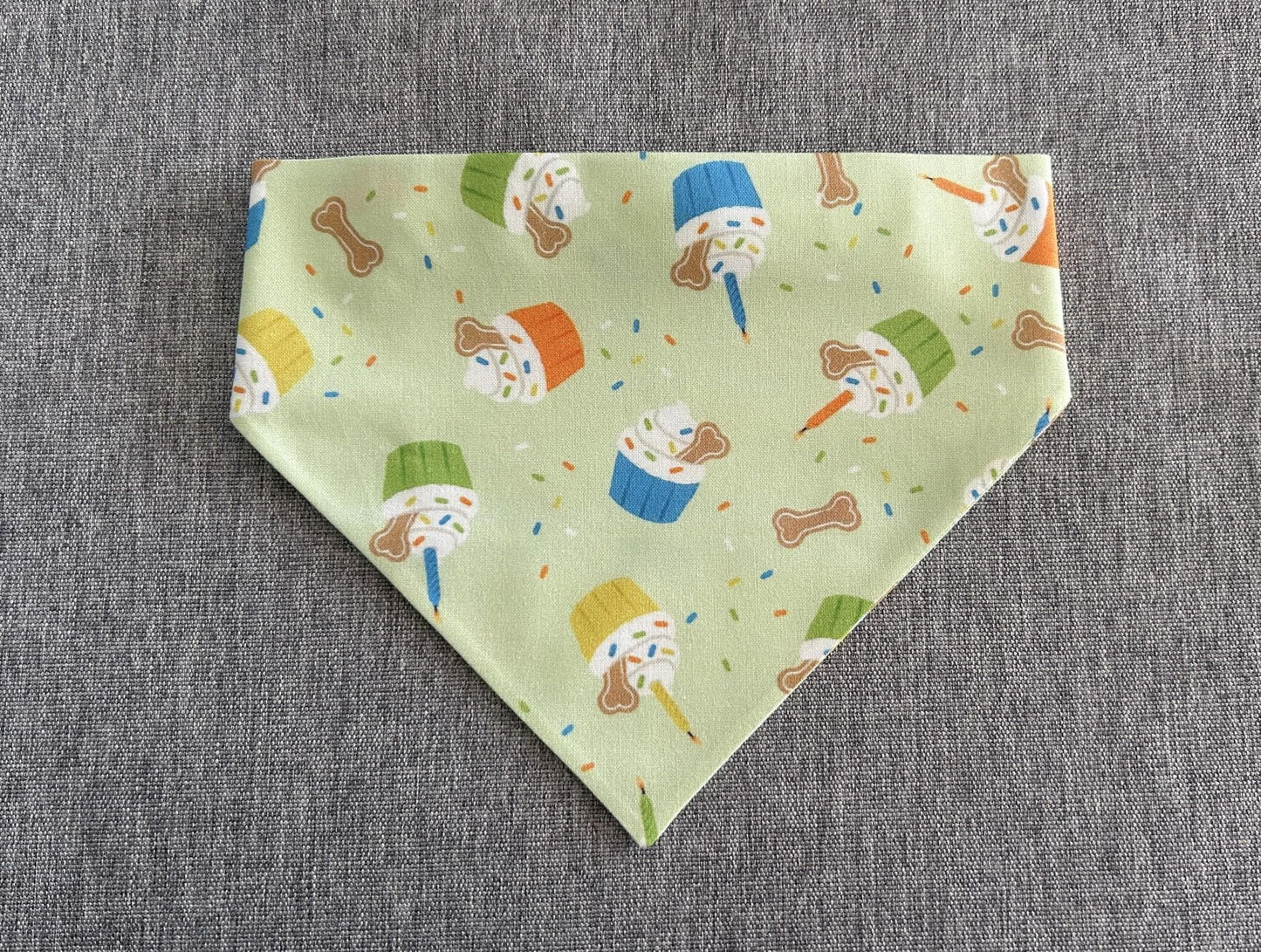 Birthday/Gotcha Day, Pup Cake Scrunchie Dog Bandana, Celebration Pet Accessories