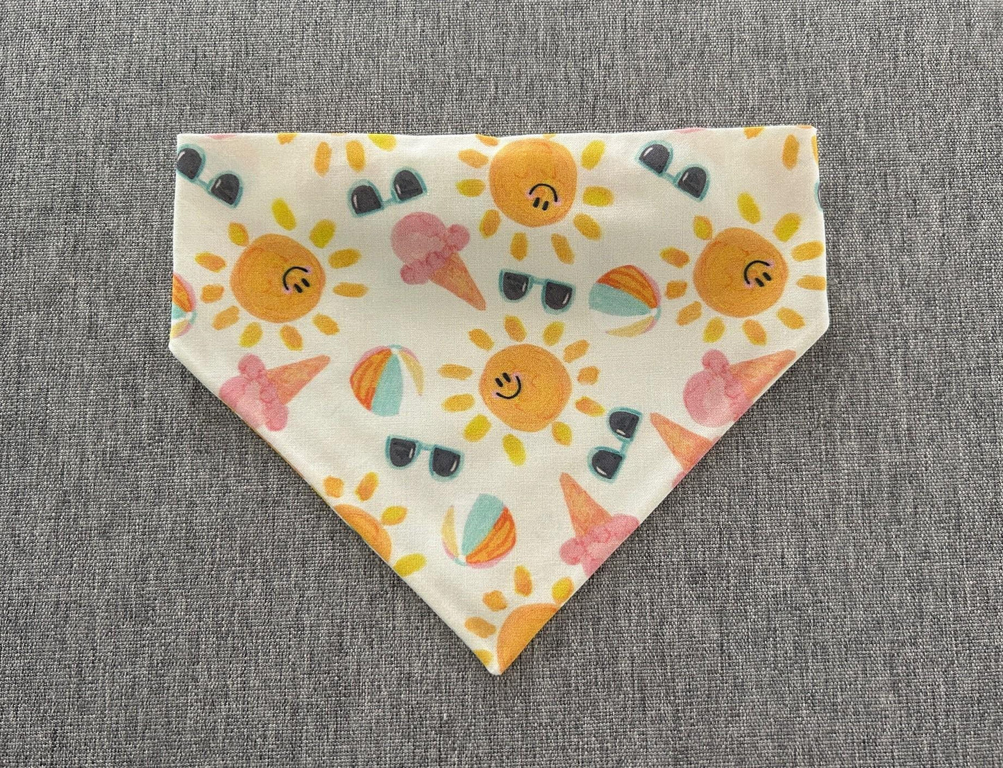 Summertime Scrunchie Dog Bandana, Beach Pet Accessories