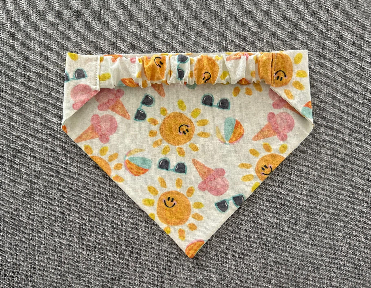 Summertime Scrunchie Dog Bandana, Beach Pet Accessories