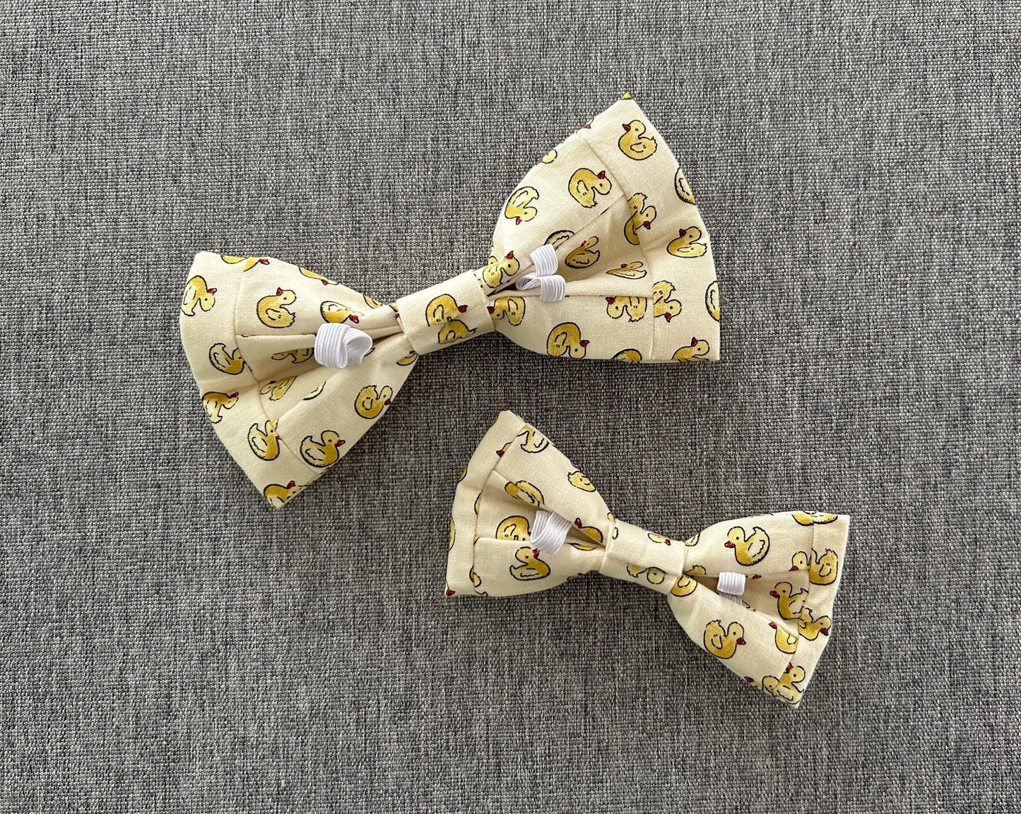 Rubber Duck Dog Bowtie, Slide on Collar Pet Bow Tie