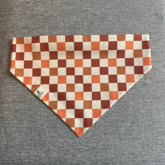 Fall Orange Checkered Bandana