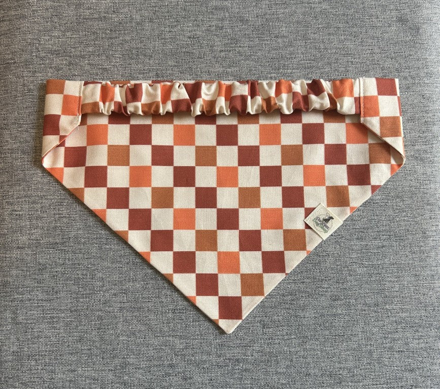 Fall Orange Checkered Bandana